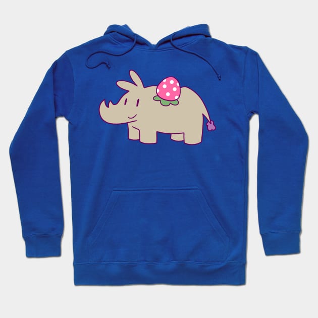 Strawberry Rhino Hoodie by saradaboru